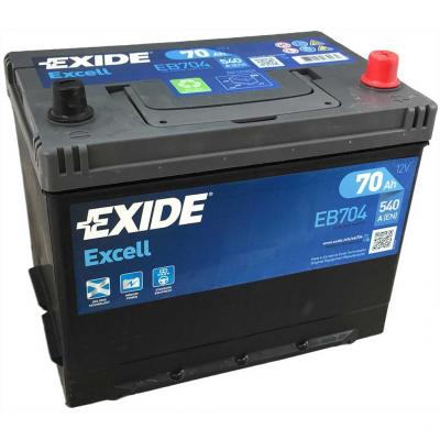 Exide Excell EB704 akkumulátor, 12V 70Ah 540A J+ japán
